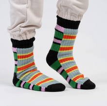 Load image into Gallery viewer, Zipper Stripe Knit House Socks