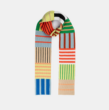 Load image into Gallery viewer, Patchwork Stripe Skinny Scarf