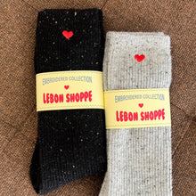 Load image into Gallery viewer, Embroidered Heart Socks