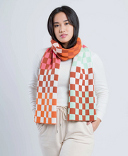 Load image into Gallery viewer, Checkerboard Stripe Scarf
