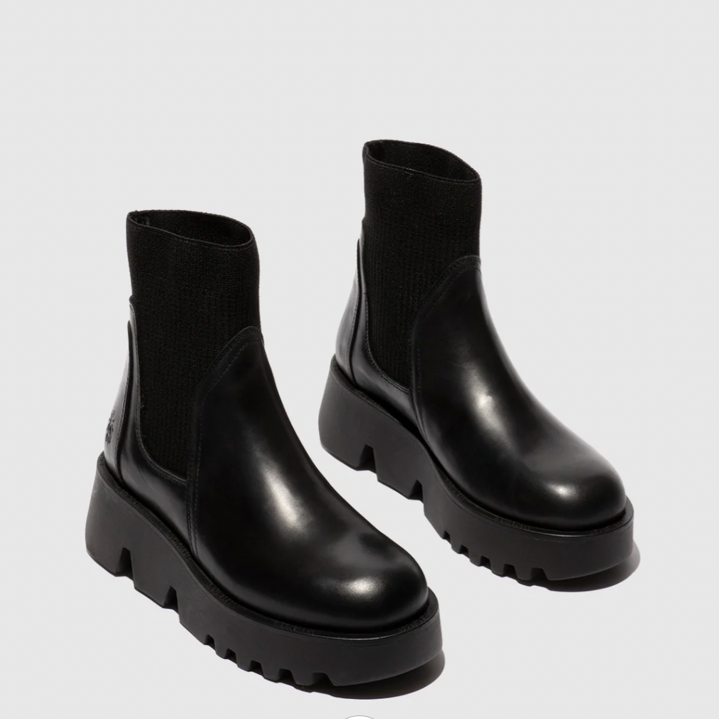 Zool Black Chelsea Boot with Knit Top