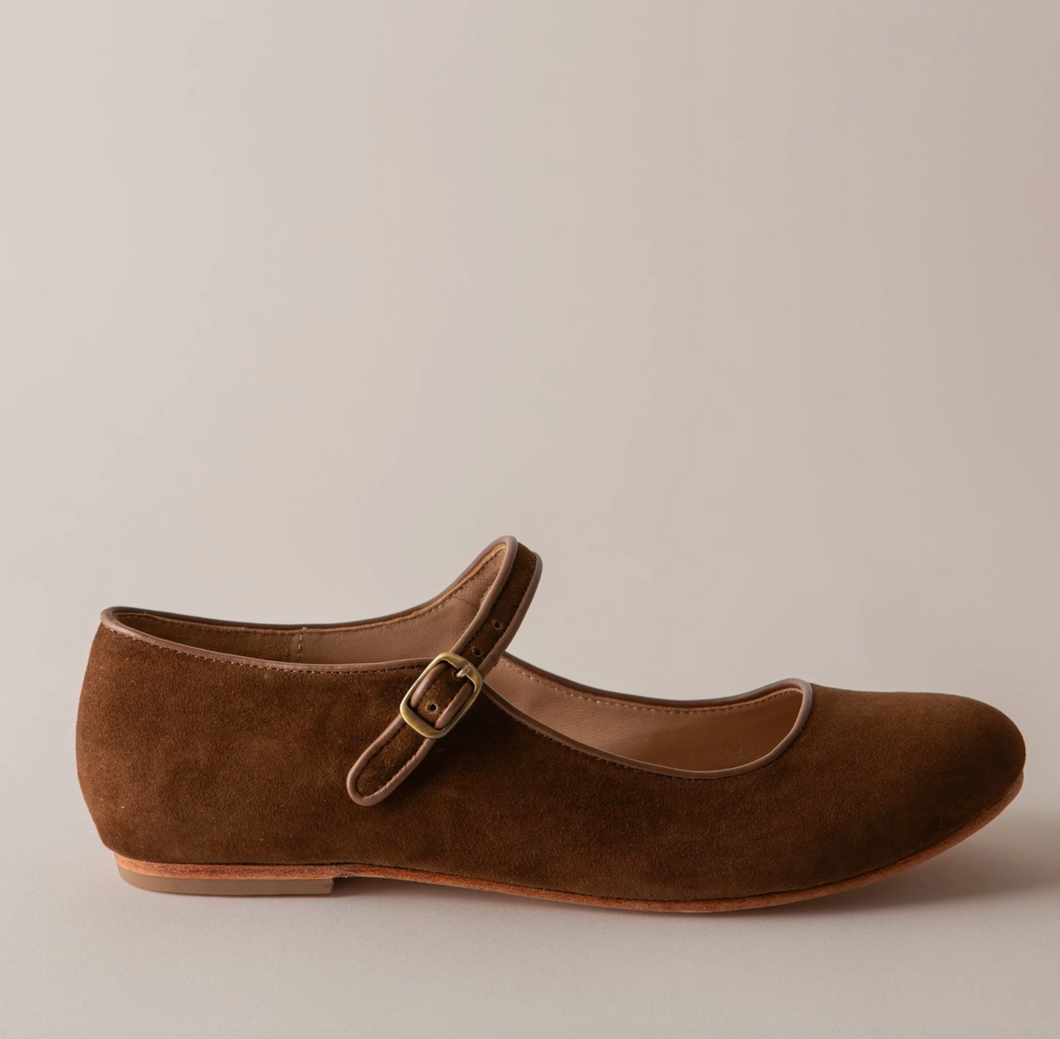 Jane Suede Mary Jane Flats