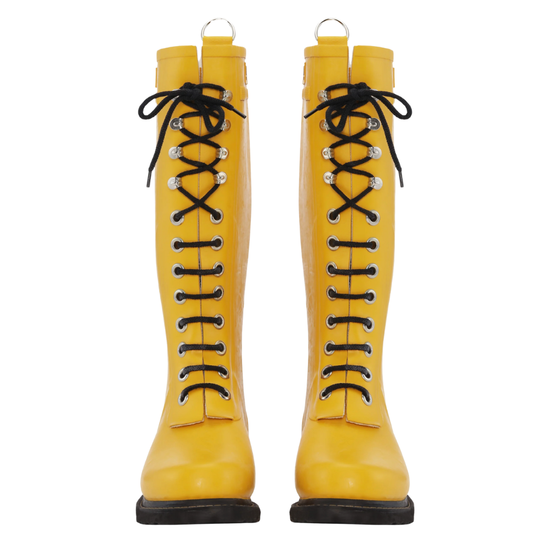 Tall Rubber Boots - Cyber Yellow – Leo Footwear St. Paul